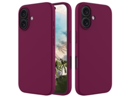 Capa De Silicone Para Iphone 16 - Cor Sólida, Proteção Fina E Antiaderente - Violeta