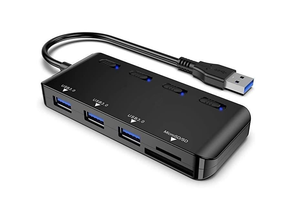 Gravador de CD/DVD Externo USB 3.0 com Leitor de Cartão e Porta USB C AQUAFORGE