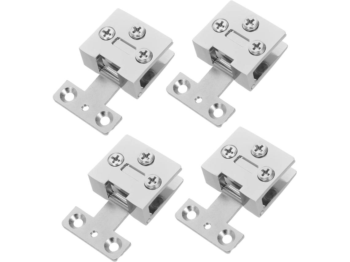 Conjunto De 4 Dobradiças Porta Vidro, Em Liga Zinco, Sem Necessidade