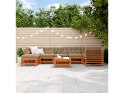 Vidaxl Conjunto de Lounge de Jardim 8 Pcs Castanho Cera
