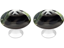Conjunto De 2 Puxadores Aço Inoxidável Para Armários Cozinha, Com Design Personalizado De Panda, Ideais Para Gavetas