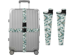 Conjunto De 2 Cintas Bagagem Personalizáveis Com Fivelas Para Malas, Na Cor Azul Marmorizada