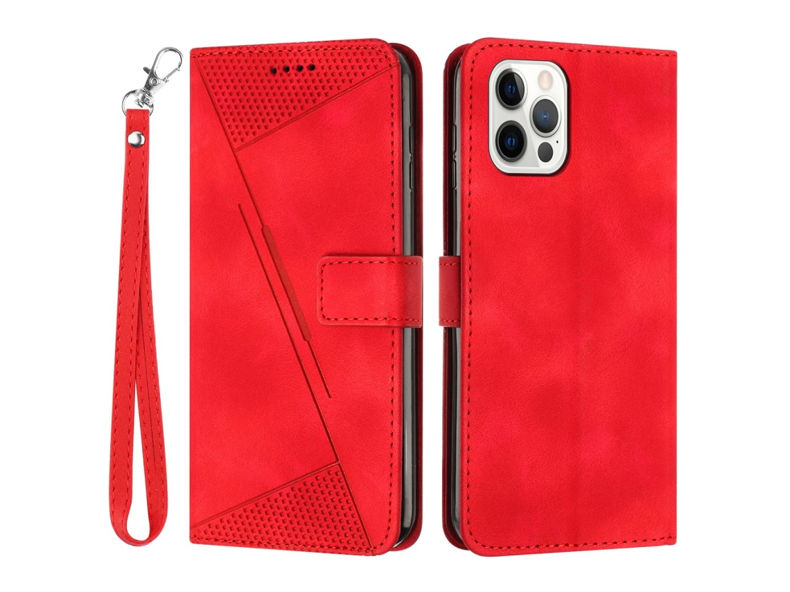 Capa Pega Para Iphone 15 Pro Max Pele Sintética Vermelho