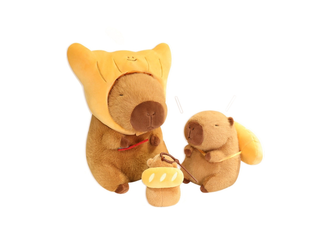Urso Ranho Série Pão Capivara Mochila de Pelúcia Almofada Brinquedo Infantil Boneco Pão Capivara CHABERLU