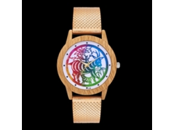 Reloj De Cuarzo Con Correa De Malla Moda Para Hombre Y Mujer T18-f3 Oro Rosa