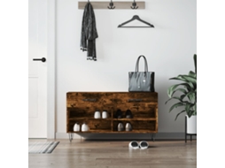 Vidaxl Banco Sapateira 102x35x55 Cm Deriv. Madeira Carvalho Fumado