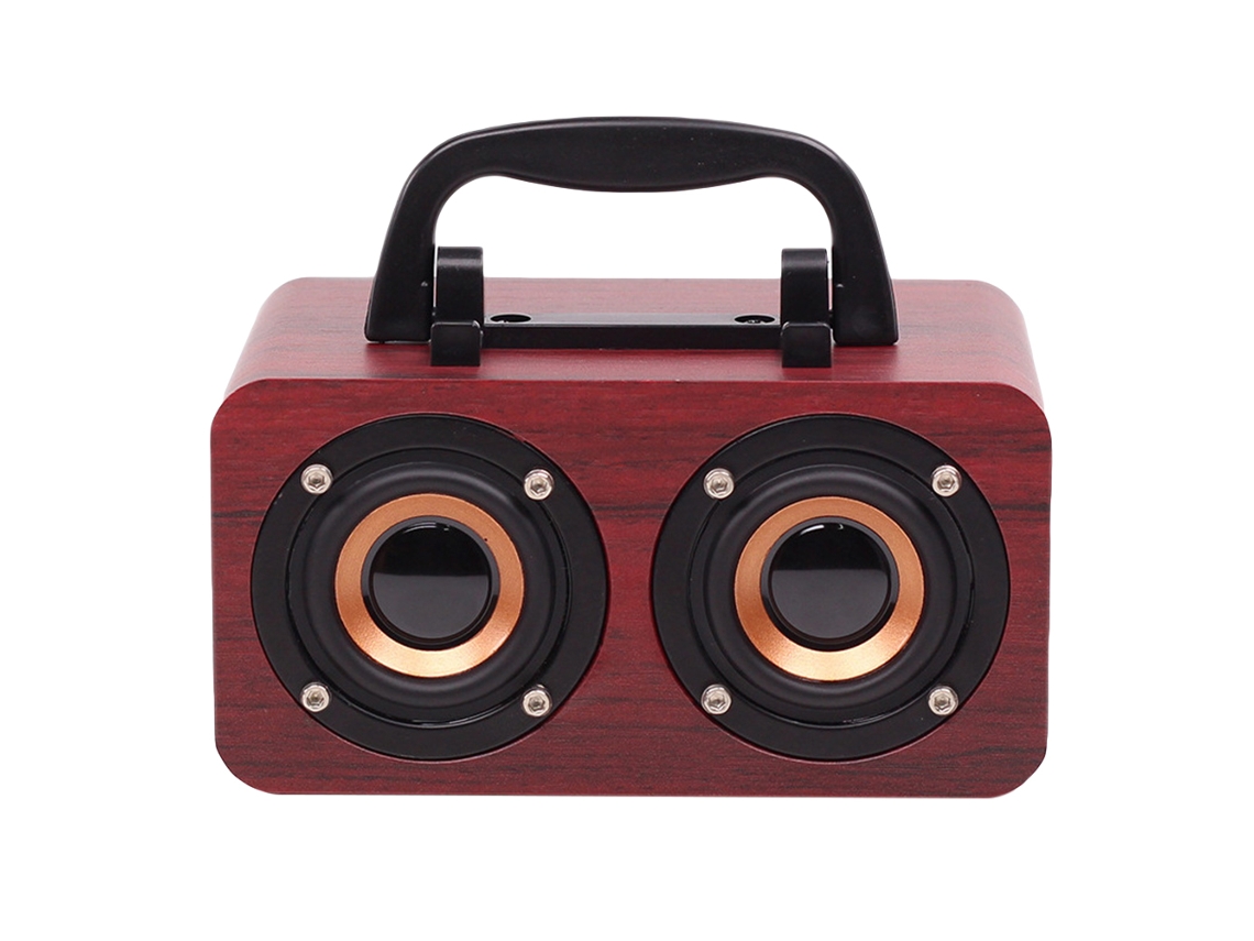 Caixa de Som Bluetooth EOOCOO (conexão Sem Fio, Madeira Retrô)