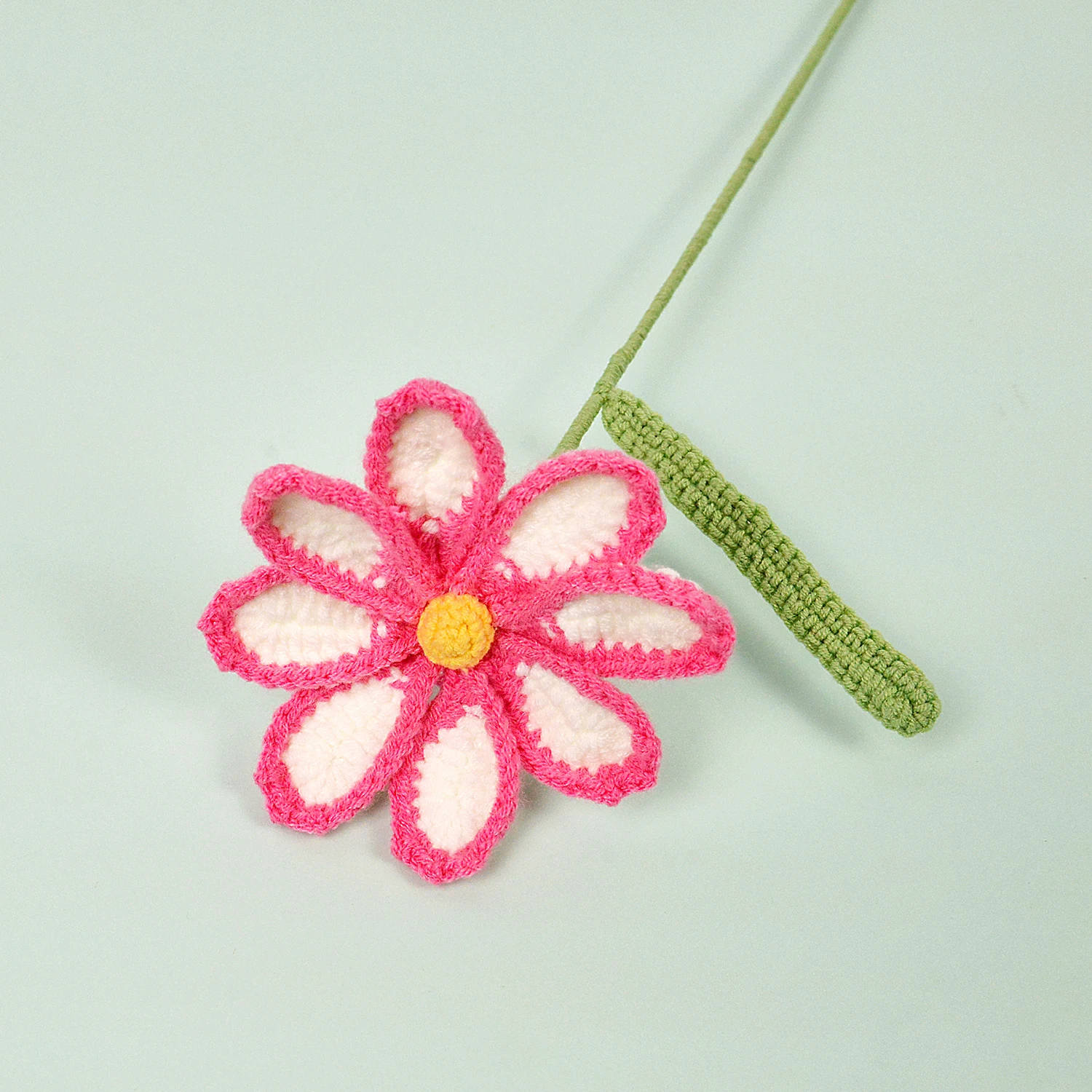 (branco, Rosa, Pink - 1 Peça) Ramo De Flor De Crochê, Flor Tricotada Em Crochê, Ideal Para Entusiastas De Trabalhos Manuais, Um Presente Perfeito.