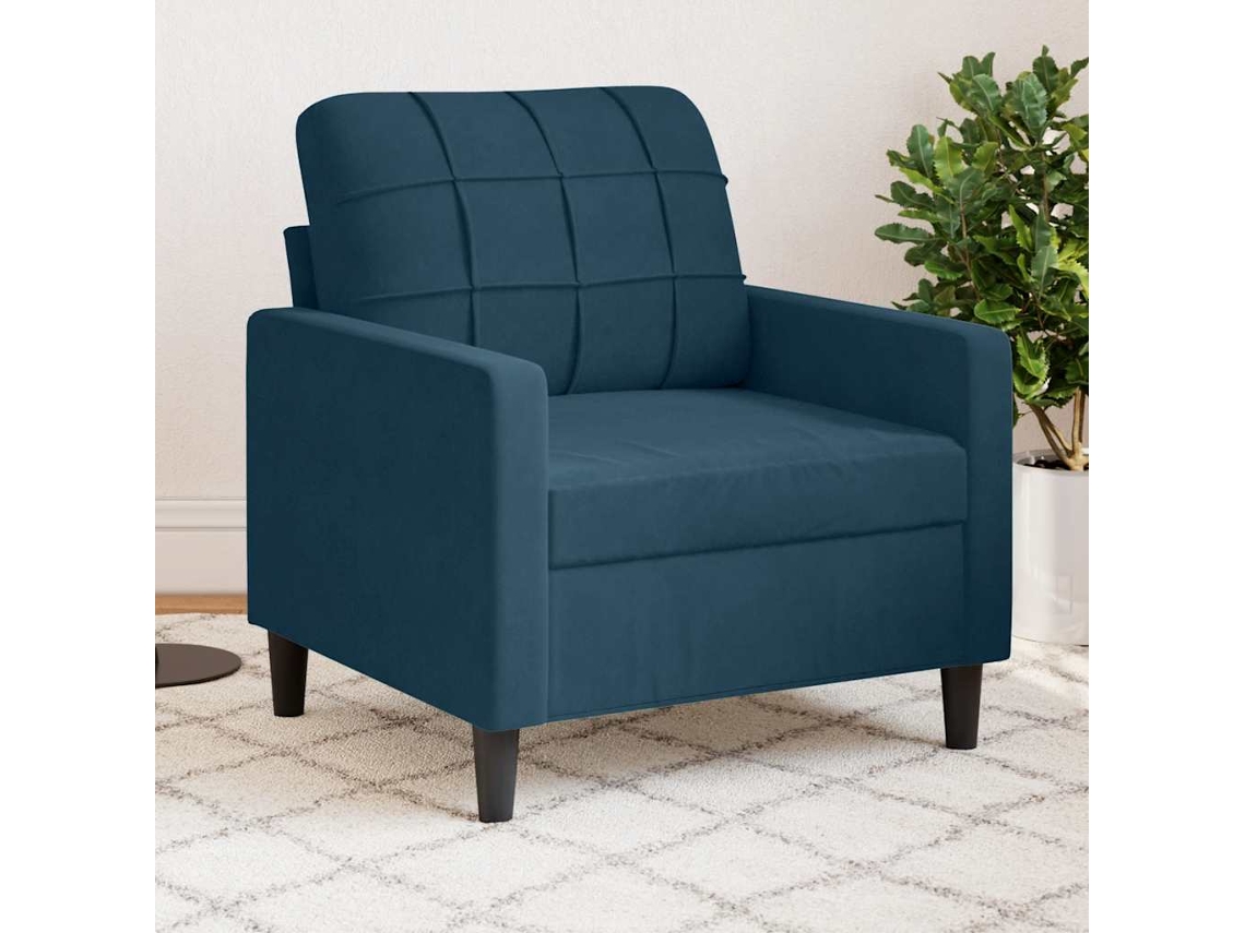 Vidaxl Poltrona 60 Cm Veludo Azul