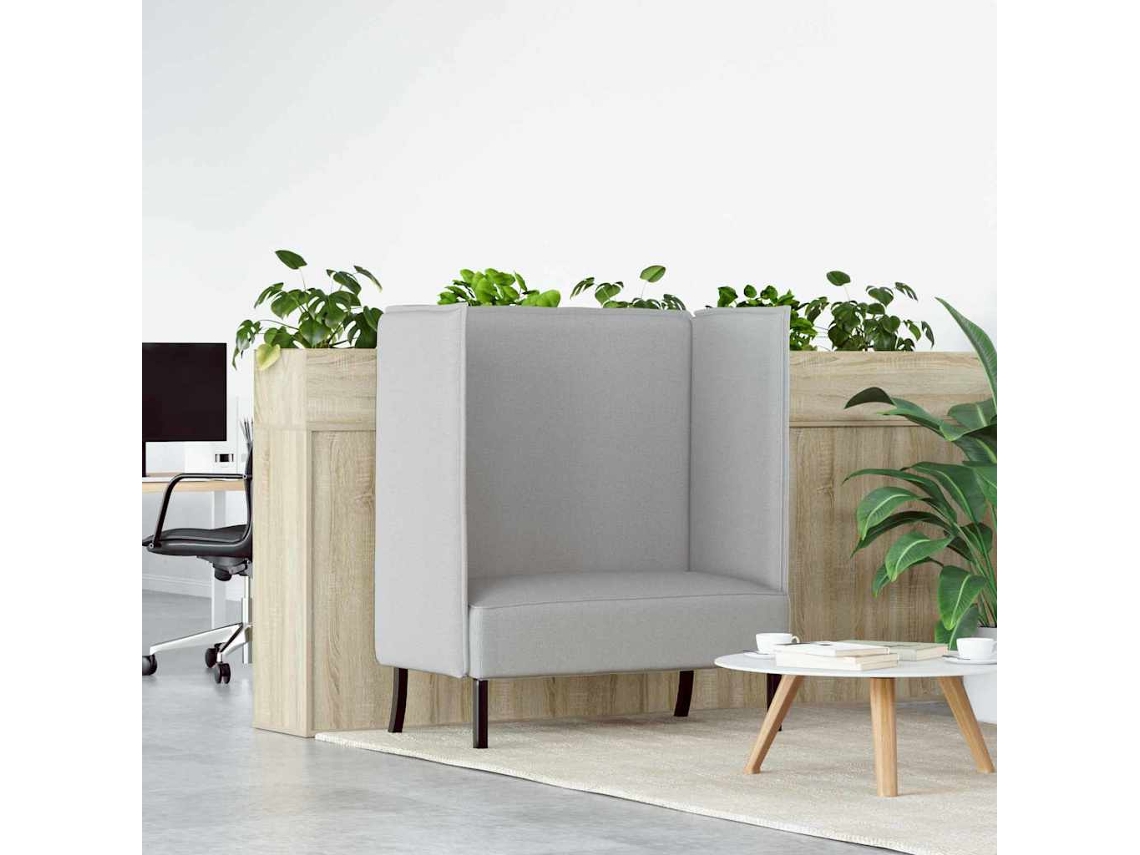 Vidaxl Sofá De Encosto Alto Cinza Nuvem 109 X 56 X 121 Cm Tecido