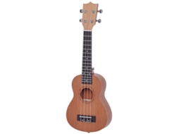 Ukelele 21 Polegadas Ukelele Soprano Para Principiantes Com Cordas De Nylon 53x17,5x6,2 Cm Madeira