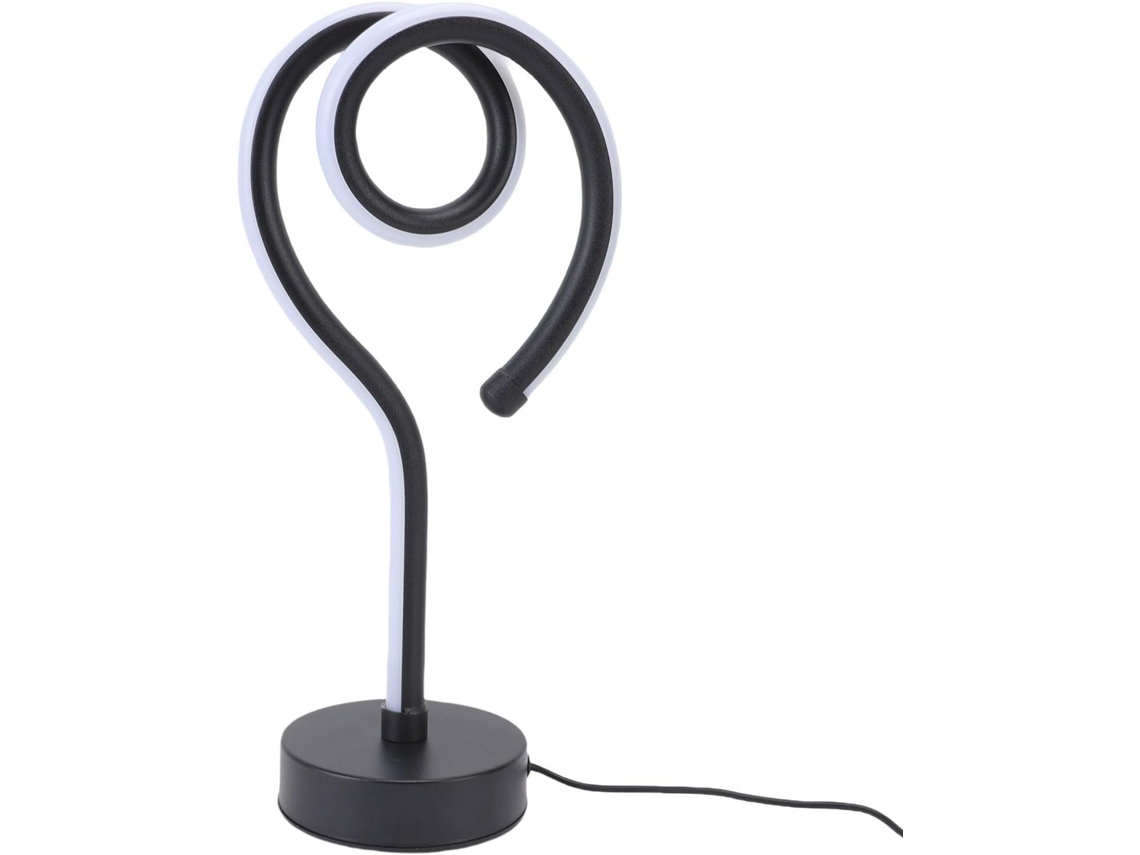 Luminária de mesa LED espiral moderna, com intensidade ajustável, ideal para cabeceira, escrivaninha e galeria.