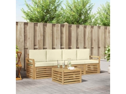 Vidaxl Conjunto De Sofás Para Exterior 5 Unid. Branco E Creme