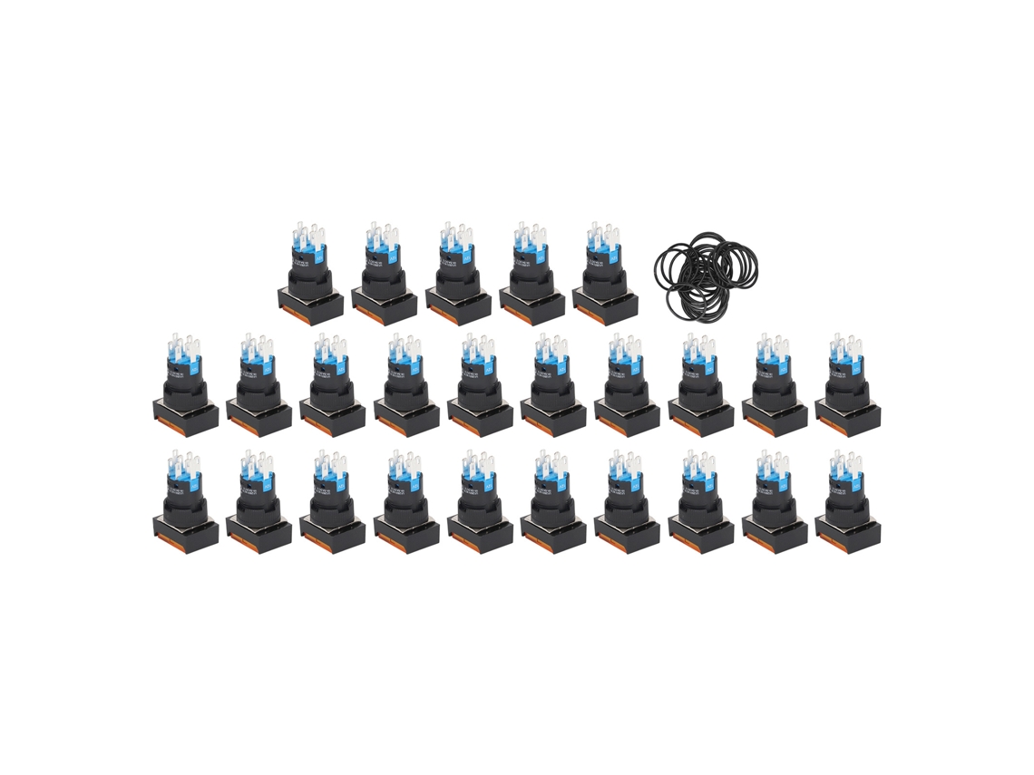 Interruptor De Botão Com Luz De Controle 25pcs Push Switch Para Equipamentos Industriais Ac Dc 12v