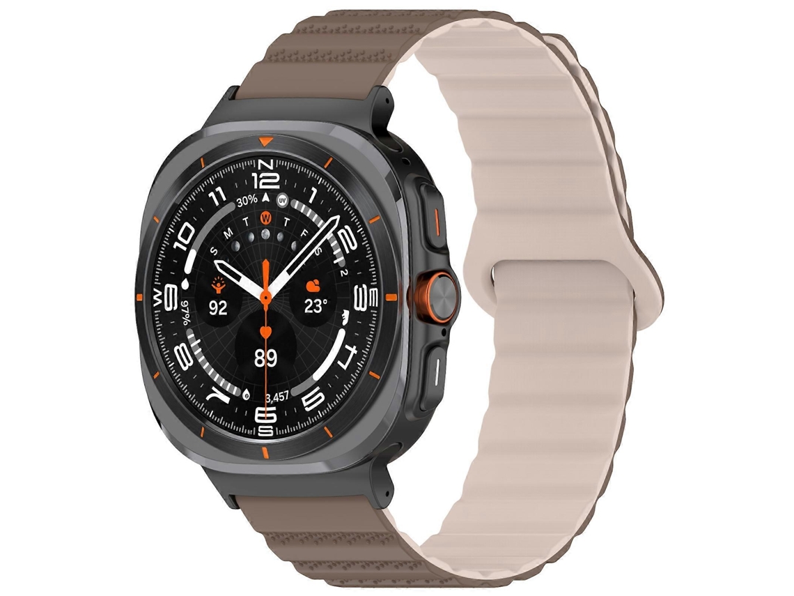 Pulseira De Silicone Magnética Bicolor Com Estampa De Bolinhas Para Samsung Galaxy Watch Ultra 47mm