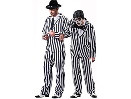 Fato de Homem  Fantasma Às Riscas 4 Em 1 (Tam: Tamanho Único)