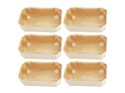 6 Moldes de Pão em Madeira Antiaderentes para Pão Francês, Torta e Torradas com Boa Condutividade Térmica 14x9,5x5cm