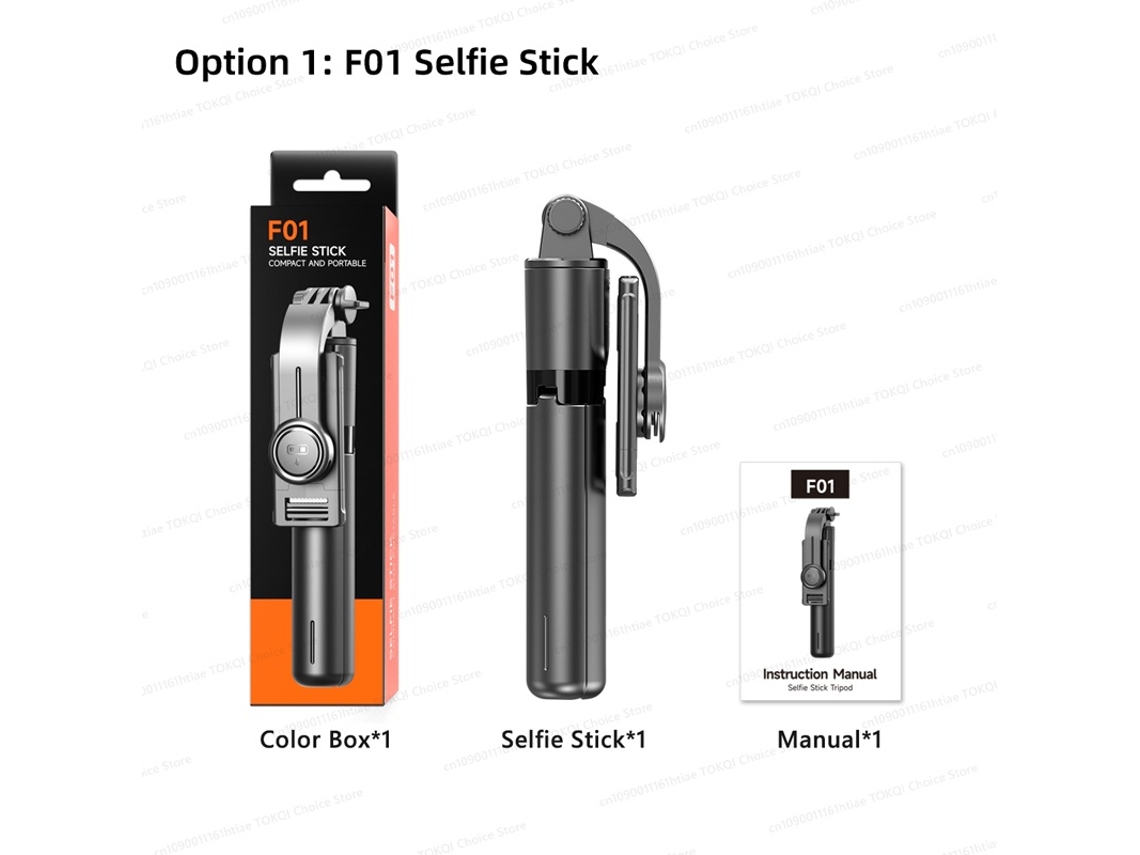 Lurelia Tripé Para Selfie Bluetooth, Com Controlo Remoto, Extensível, Até 10 M, Para Telemóvel, Em Aço Inoxidável, Preto