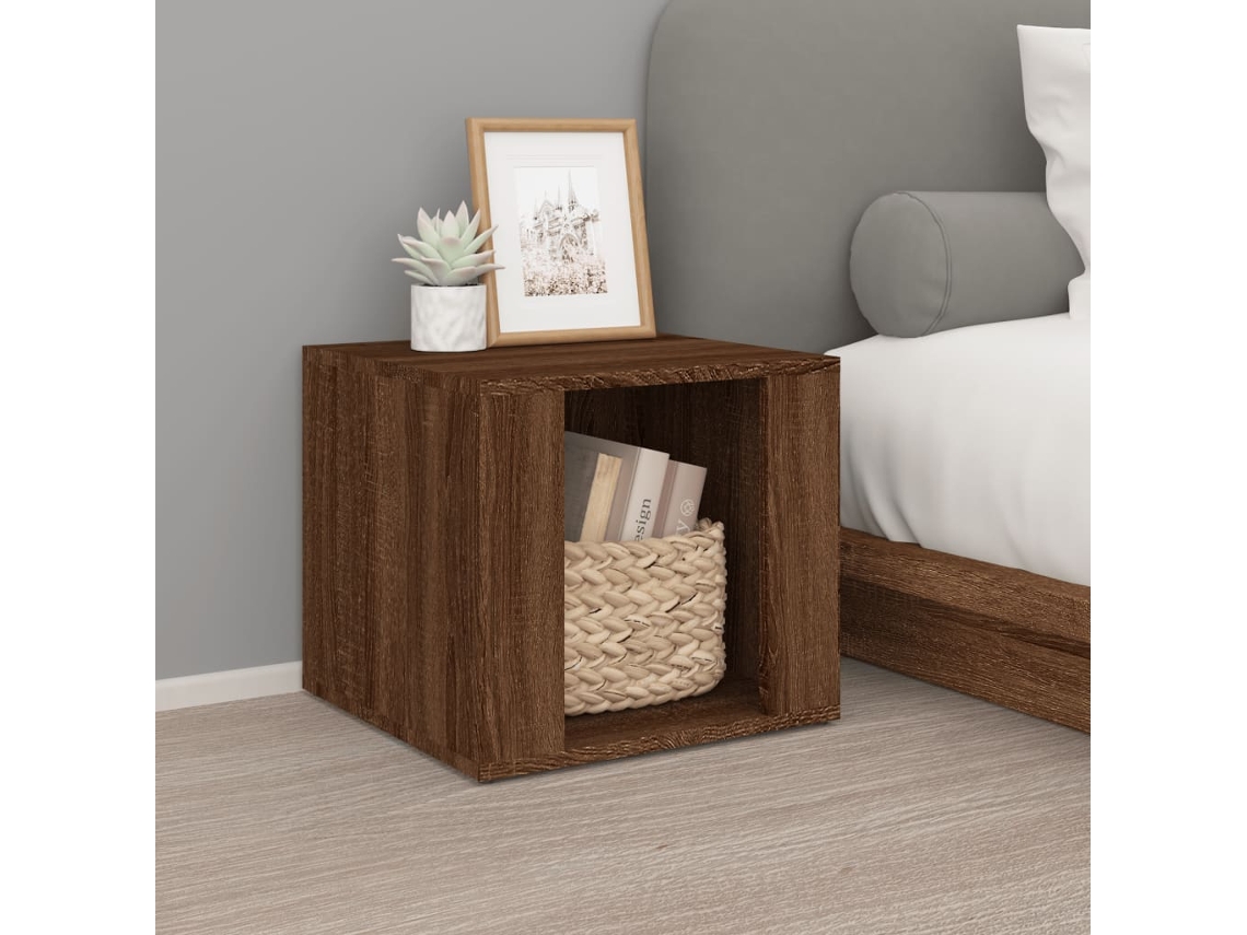 Vidaxl Mesa Cabeceira 41x40x36 Cm Derivados Madeira Carvalho-castanho