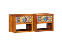 Vidaxl Armário de Cabeceira com Gaveta 2 Pcs Castanho 40 X 35 X 35 Cm