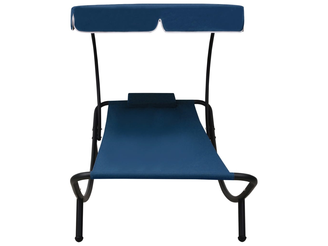 Maison Exclusive - Espreguiçadeira Com Toldo E Almofada Azul