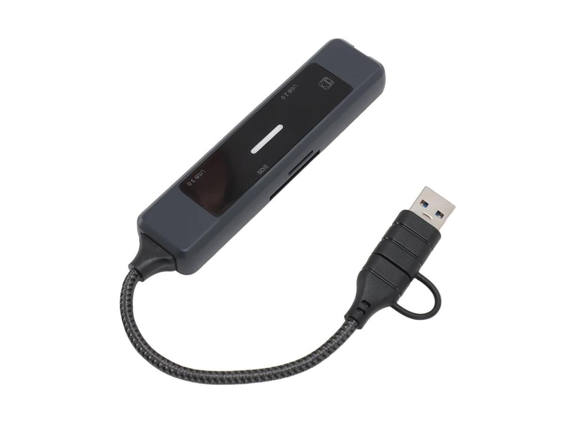 Lurelia Hub Usb-c 5 Em 1 Com Rj45, Usb 3.0, Usb 2.0, Leitor De Cartões Preto