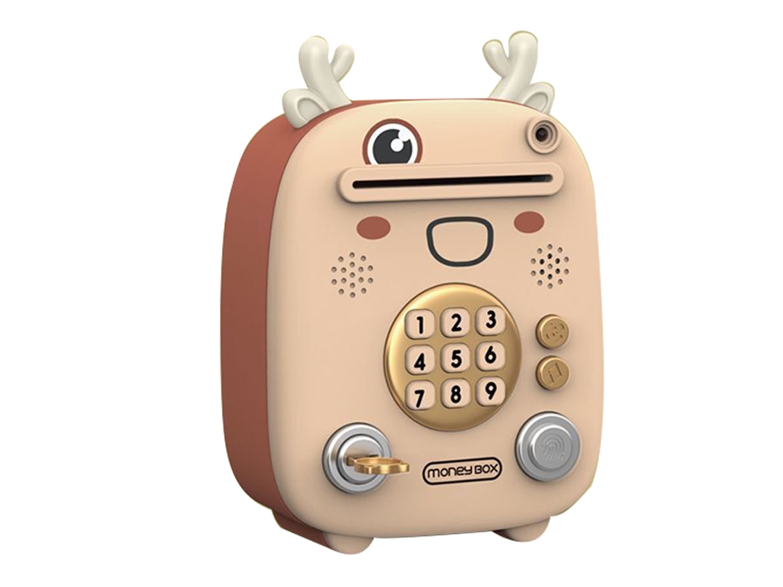 Cofrinho Cantor Eletrônico Mini com Senha Digital Reconhecimento Facial Música para Crianças Meninos Meninas Veado