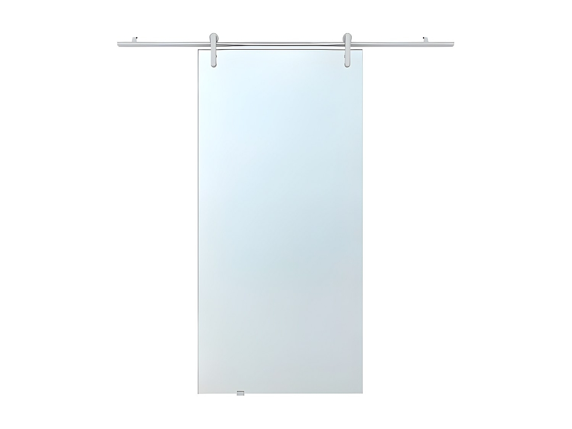 Porta de Correr Simples Cleaver VENTE-UNIQUE.PT (Transparente - Vidro e Metal - 93x0.8x205 cm)