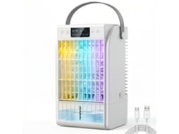 Ar condicionado portátil mini climatizador 4 em 1, 4 velocidades, 2 modos de nebulização, iluminação led rgb, branco ZENCORE SERVICES