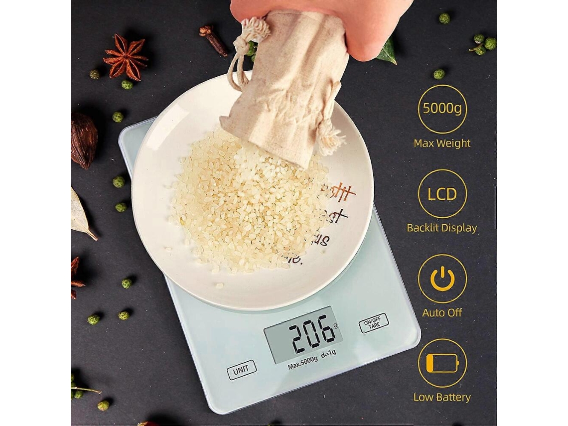 Balança de Cozinha Digital, de Eletrônica com Vidro AQUAFORGE
