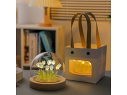 Luminária Moderna de Tulipas Azuis com 10 Flores, Kit Diy Completo a Pilhas Sacola, Luz Ambiente Mesa, Prenda Romântica para Dia Dos STELASPLEN