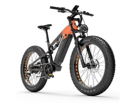 Bicicleta Elétrica Lankeleisi Rv800 Plus Bateria 48v 20ah Motor 750w Fat Bike Laranja