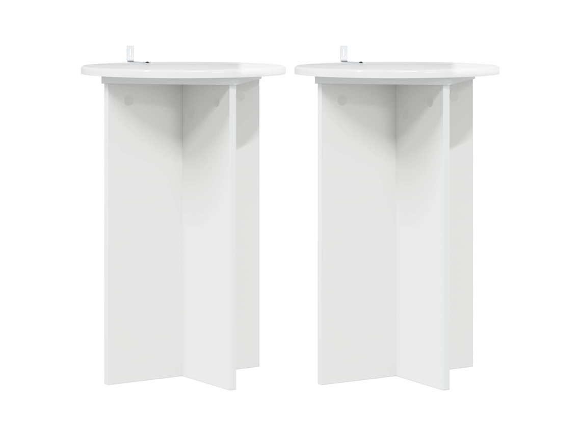 Conjunto 2 Suporte Moderno Para Plantas Vidaxl Branco Derivados De Madeira (ø40 X 60 Cm)
