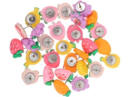 Tachinhas decorativas, em resina e metal, com design de frutas e legumes, 30 peças, fácil instalação, diversos estilos para
