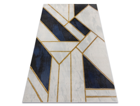 Tapete Emerald Exclusivo 1015 Glamour, À Moda Mármore, Geométrico Azul Escuro/Ouro (280 x 370 cm)