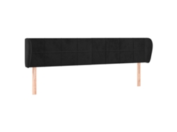 Headboard, Headboards Vidaxl Preto Veludo (203 X 23 X 78/88 Cm)