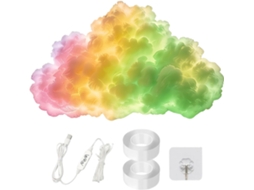 Luminária Noturna Nuvem Colorida Alimentada Por Usb Com Luz Ativada