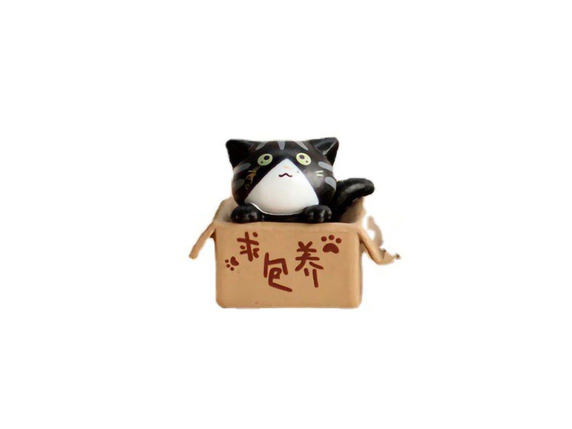 Figura Pequena De Gato Box Cat Decoração Mesa Adornamento Animal Pet Estilo Cute