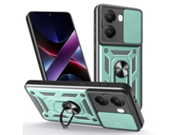 Capa Para Xiaomi Poco X7 , Com Proteção Deslizante Para A Lente Da Câmara Verde Panoona