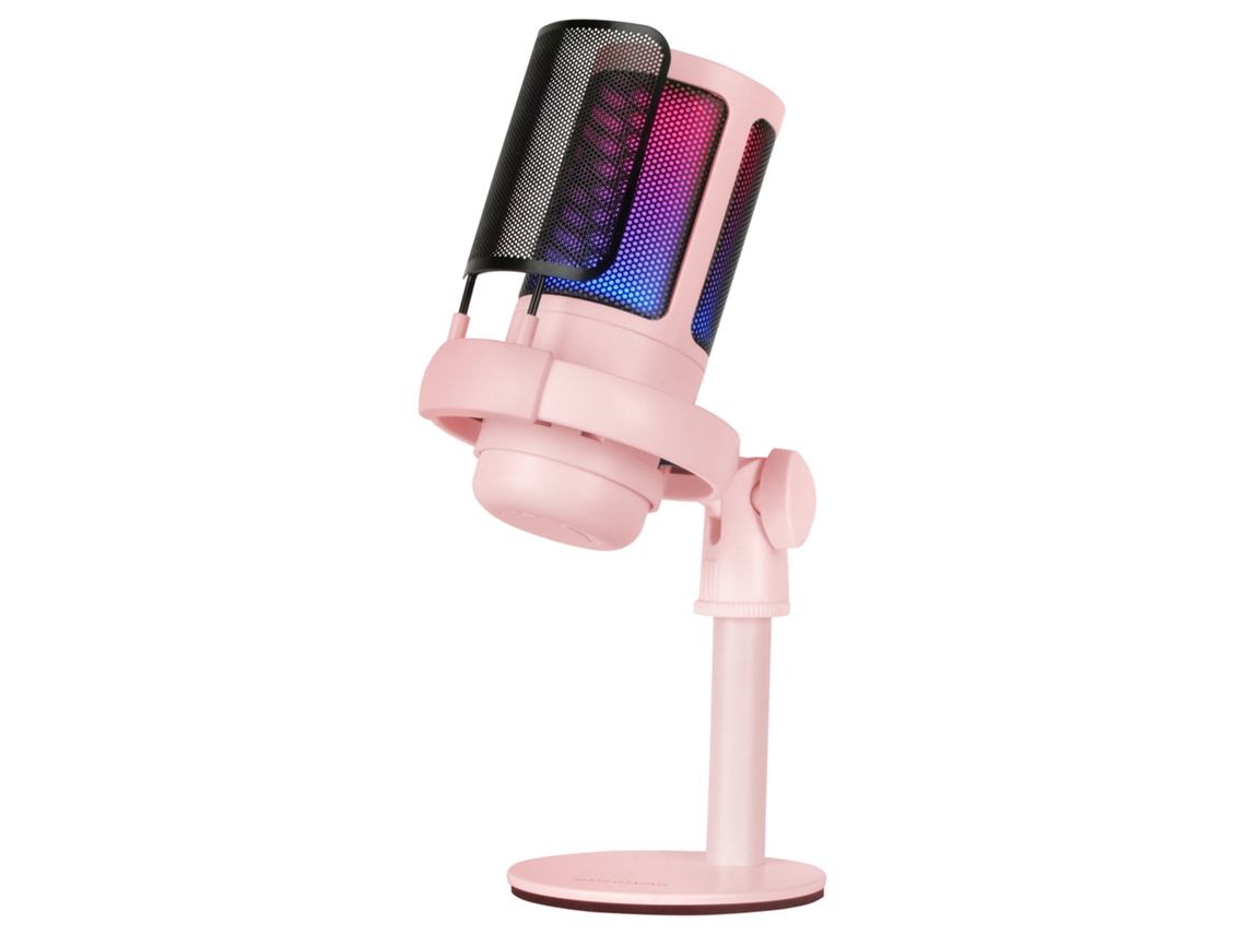 Microfone de Estúdio Profissional Argb MARS GAMING Mmic-Se Ultra Alta Definição Suporte Antivibração Filtro Pop de Malha Metálica Rosa