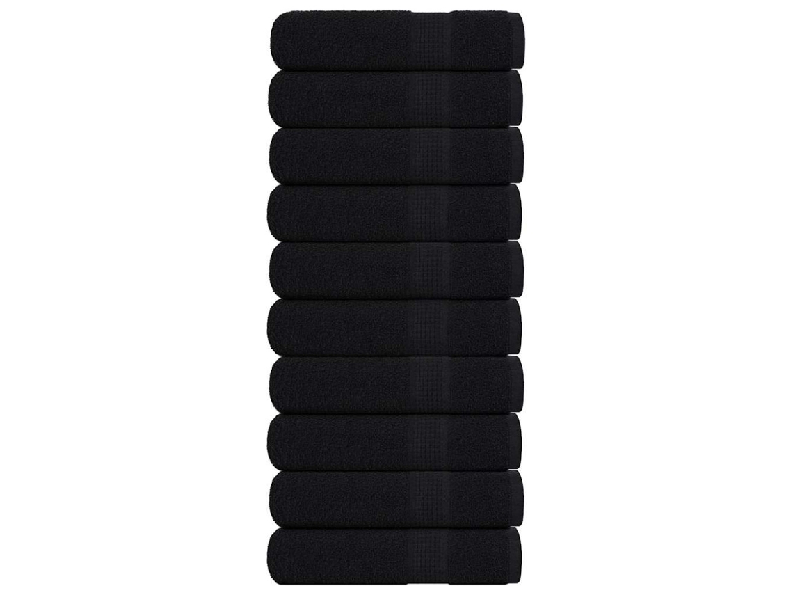 Toalhas de Banho Frogn, 10 Unidades, Pretas, 70x140 Cm, 360 G/m BRILVIBERA