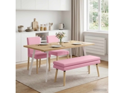 Vidaxl Banco De Camadas Duplas Rosa 110 X 40 X 47 Cm Tecido