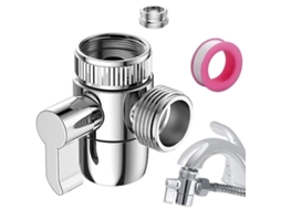 Adaptador De Válvula Desviadora Para Torneira, Desviador De 3 Vias Para Torneira De Cozinha Com Roscas M22, M24 E G1/2 Para Ducha Manual