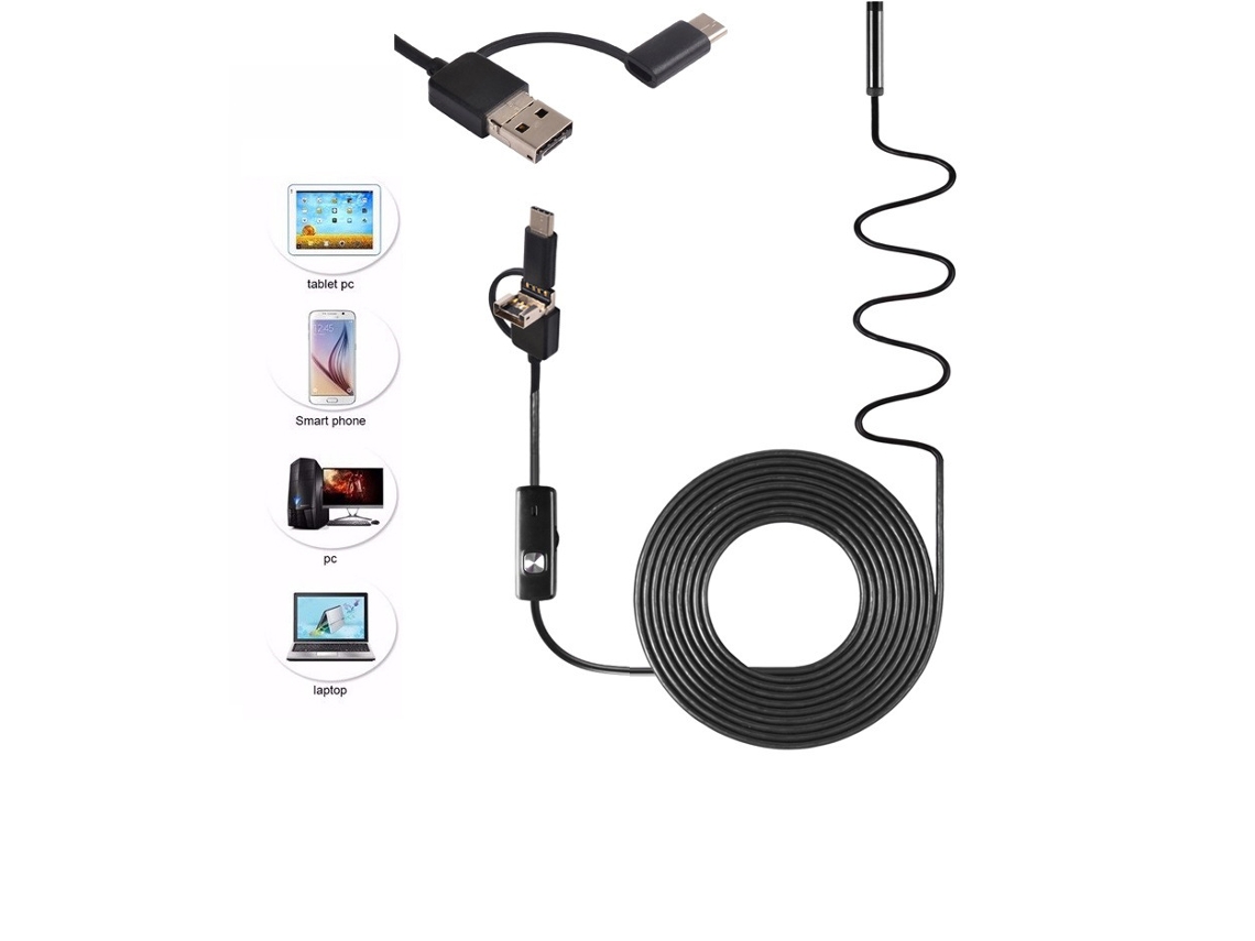 Câmera Endoscópica Inf Com Usb/usb C Preta Brilvibera