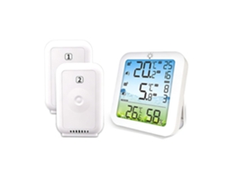 Lurelia Termo-higrómetro Com Sensor, Para Frigorífico E Congelador, Alta Precisão, Visor Fácil Leitura, Sem Fios, Alarme Sonoro, Base Magnética