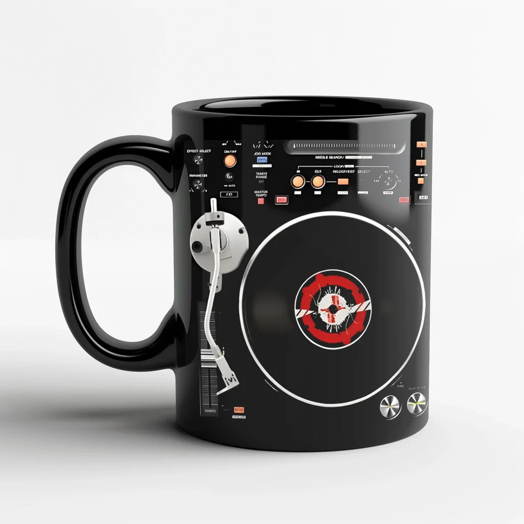 Caneca de Café de Cerâmica , Caneca de Chá com Leite 3d, Caneca Criativa para o Café da Manhã para Amantes da Música. MDUG (estilo C 330ml)