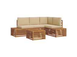 Maison Exclusive - Conjunto De Sofás Para Exterior Natural E Bege 59 X 59 X 37 Cm