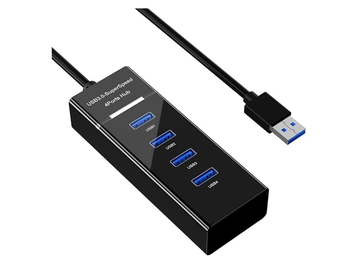 Hub Usb 3.0 Ultrafino Com 4 Portas, Compatível Com Macbook Air, Imac E Surface Pro.