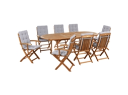 Conjunto Relax Beliani Maui Premium De Madeira De Acácia Madeira Clara 220x100x74
