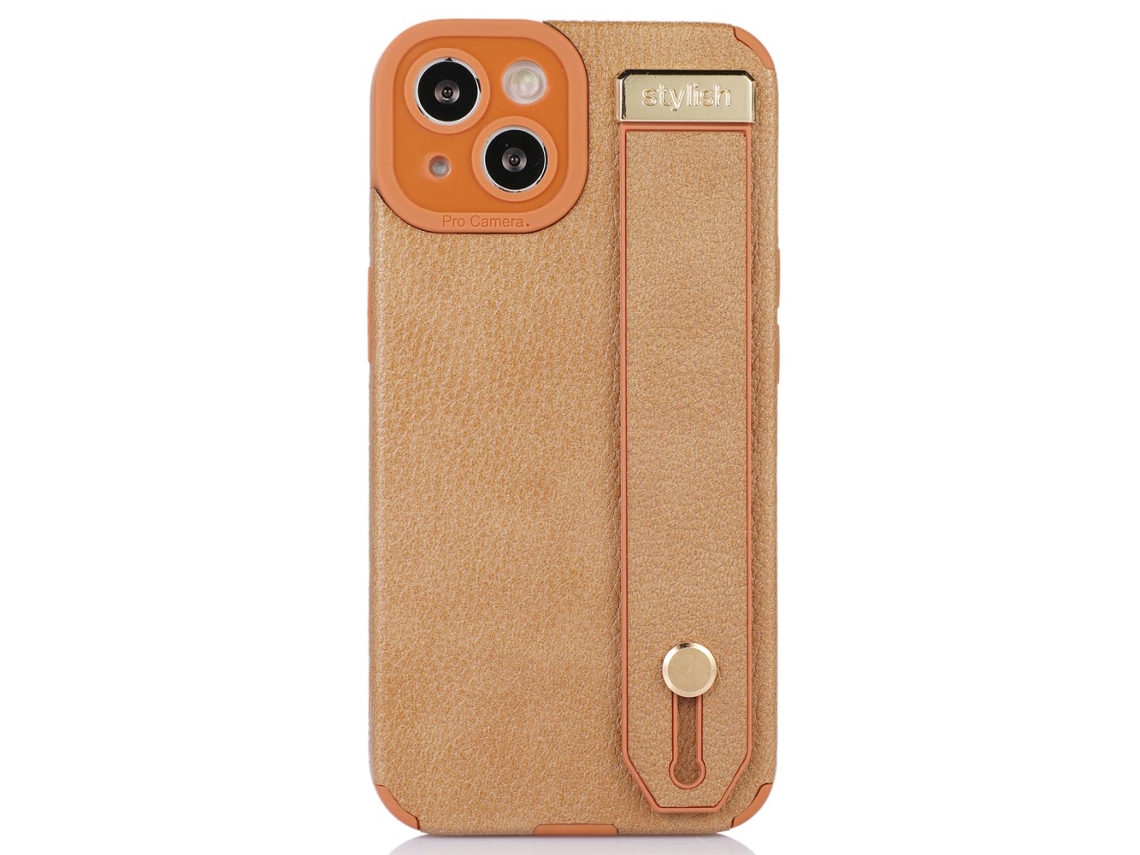 Suporte Casa Pega Para Iphone 13 Pele Sintética Castanho